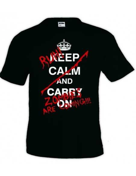 Camiseta Keep Calm and carry on Zombies manga corta - Mx Games Camiseta Keep Calm and carry on Zombies manga corta - Mx Games