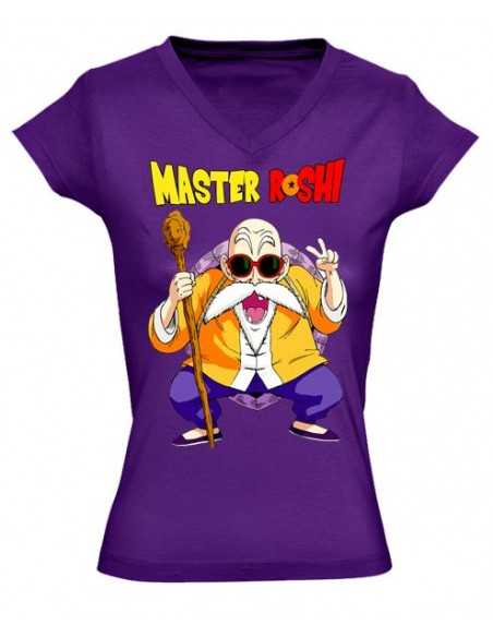 Camiseta de mujer Dragon Ball, Master Roshi Lila | Mx Games