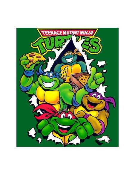 Camiseta Tortugas Ninja Pizza en color verde manga corta | Mx Games