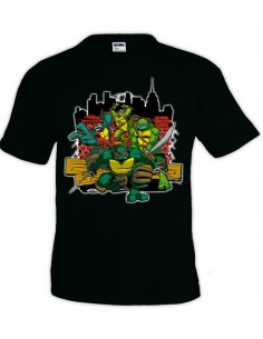 Camiseta Tortugas Ninja ciudad color negro | Mx Games