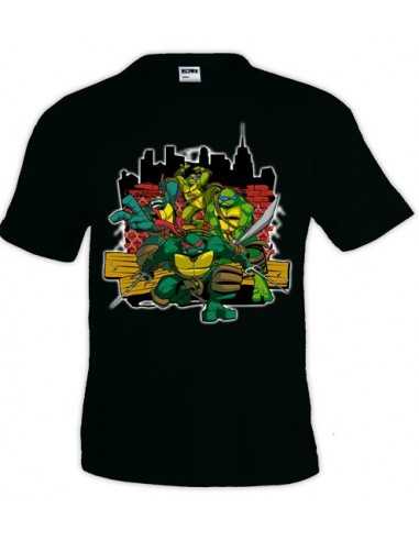 Camiseta Tortugas Ninja ciudad color negro | Mx Games
