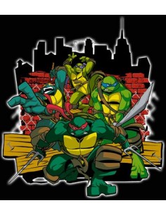 Camiseta Tortugas Ninja ciudad color negro | Mx Games 2