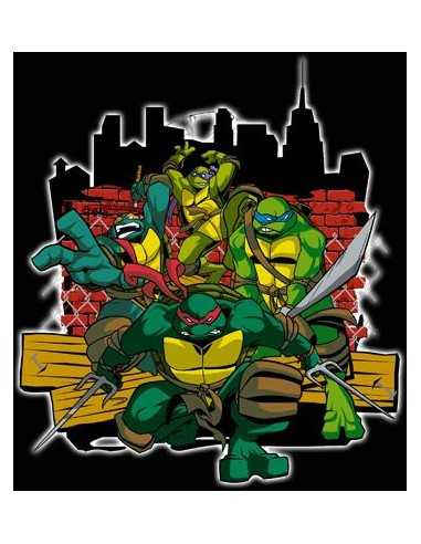 Camiseta Tortugas Ninja ciudad color negro | Mx Games