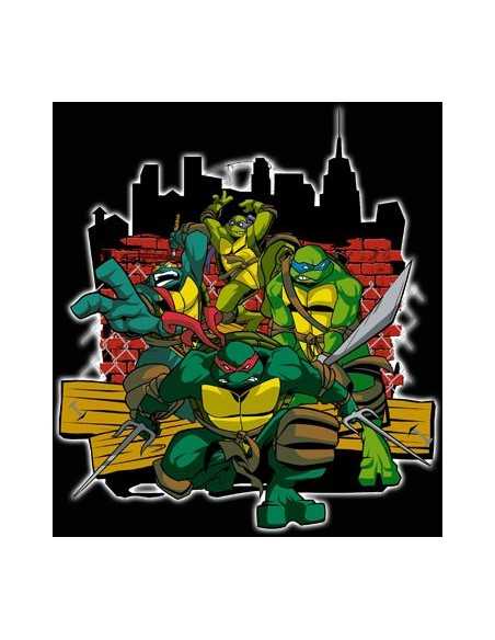 Camiseta Tortugas Ninja ciudad color negro | Mx Games