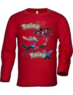 Camiseta Pokemon X - Y manga laga roja - Mx Games