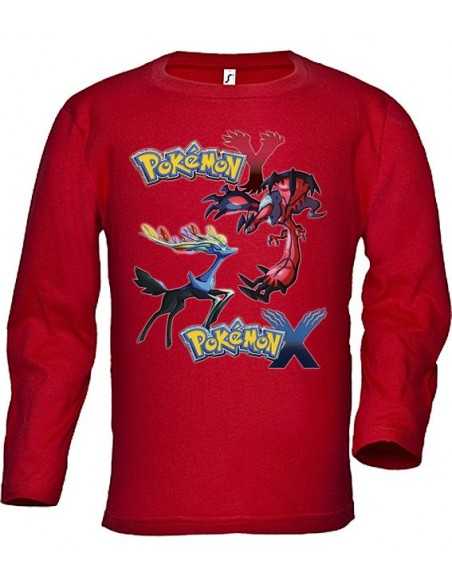 Camiseta Pokemon X - Y manga laga roja - Mx Games