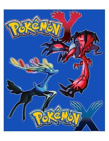 Camiseta Pokemon X - Y manga laga azul - Mx Games