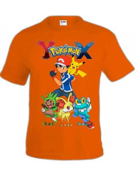Camiseta Pokemon X-Y Chespin,Fennekin,Froakie manga corta Naraja - MxGames