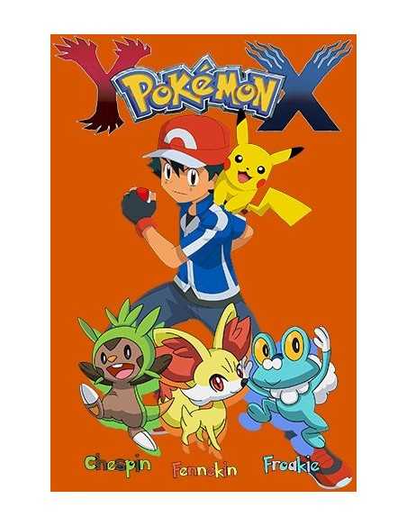 Camiseta Pokemon X-Y Chespin,Fennekin,Froakie manga corta Naraja - MxGames