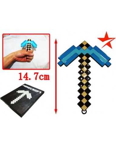 Pico Minecraft de 14,7 cms con acabado esmaltado azul- Mx Games