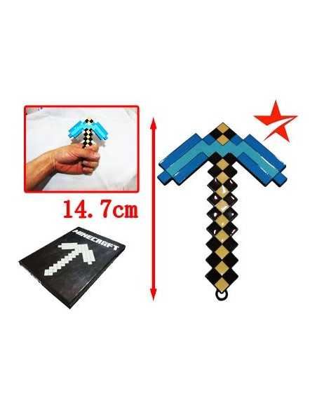 Pico Minecraft de 14,7 cms con acabado esmaltado azul- Mx Games