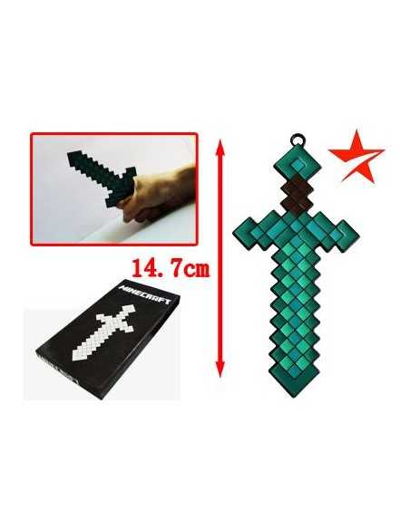 Espada del videojuego Minecraft de 14,7 cms con acabado esmaltado azul - Hot Anime