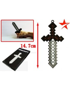 Espada del videojuego Minecraft de 14,7 cms con acabado esmaltado marron - Mx Games
