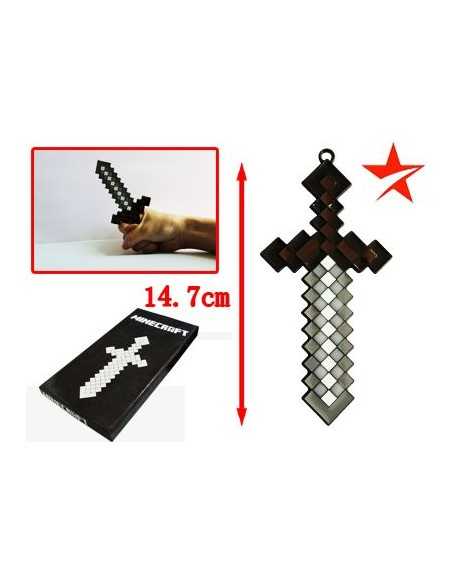Espada del videojuego Minecraft de 14,7 cms con acabado esmaltado marron - Mx Games