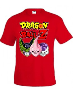 Camiseta Dragon Ball-Z , Celula,Buu,freezer color roja | Mx Games