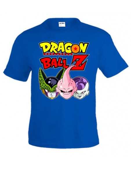 Camiseta Dragon Ball Z , Celula,Buu,freezer color azul- Mx Games