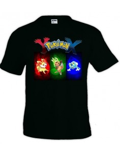 Camiseta Pokemon X - Y ,manga corta diseño colors - Mx Games