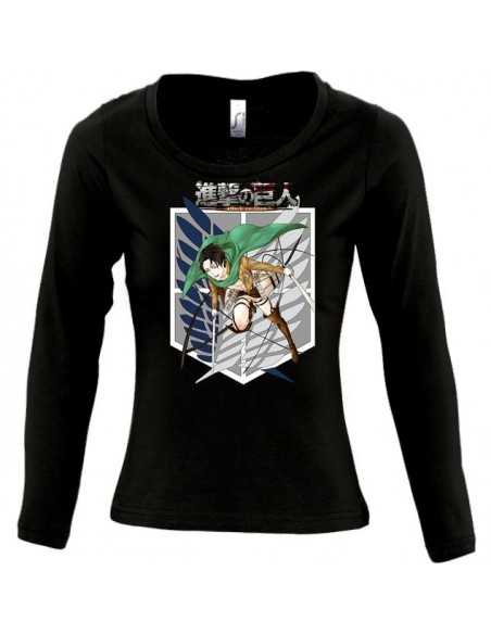 Camiseta de chica del ataque de los titanes Attack on titan - survey, de manga larga