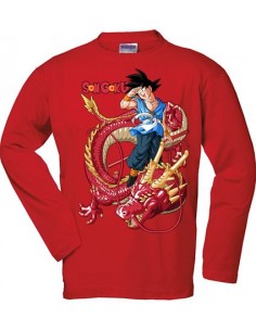 Camiseta Dragon Ball Son Goku - Dragon Senronz rojo manga larga roja