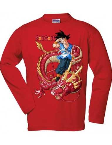 Camiseta Dragon Ball Son Goku - Dragon Senronz rojo manga larga roja Camiseta Dragon Ball Son Goku - Dragon Senronz rojo manga larga roja