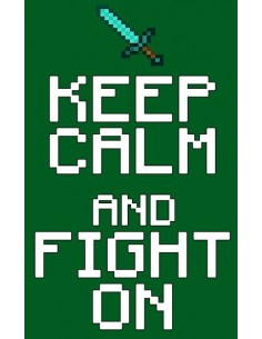 Camiseta minecraft Keep Calm Fight On color verde - Mxgames 2