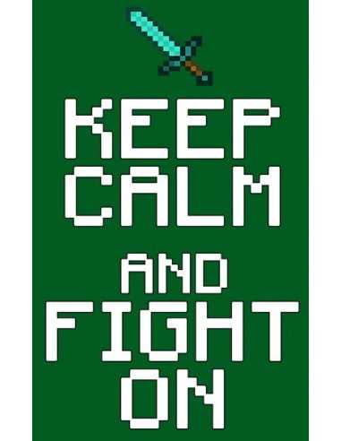 Camiseta minecraft Keep Calm Fight On color verde - Mxgames