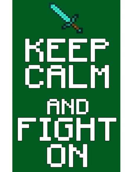 Camiseta minecraft Keep Calm Fight On color verde - Mxgames