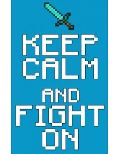 Camiseta minecraft Keep Calm Fight On color azul - Mxgames 2