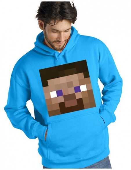 Sudadera capucha Minecraft Steve cabeza 