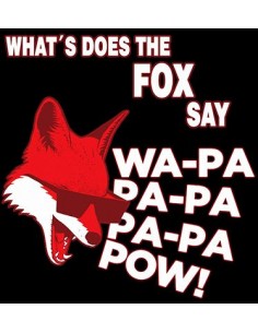 Camiseta what does the fox say ? manga corta negra - wapa wapa wapa pow! 2