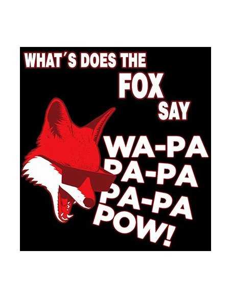 Camiseta what does the fox say ? manga corta negra - wapa wapa wapa pow!