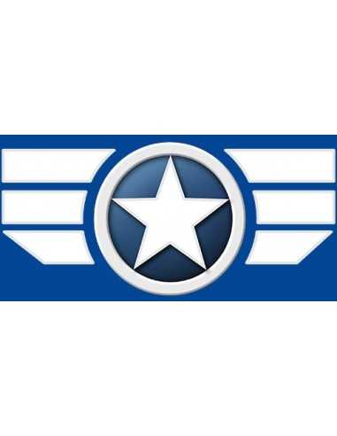 Camiseta Capitan America 2014 manga corta azul con diseño - Custom Emblem