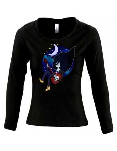 Camiseta mujer Marceline tocando el bajo manga larga - Hora de Aventuras