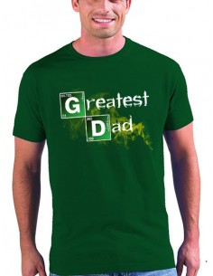 Camiseta día del padre manga corta color verde - Greatest Dad