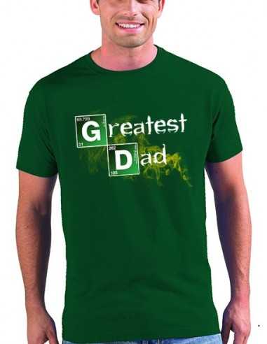Camiseta día del padre manga corta color verde - Greatest Dad