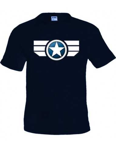 Camiseta Capitan America 2014 manga corta azul Marino con diseño custom Soldado de invierno