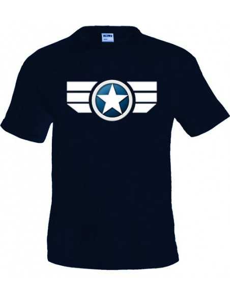 Camiseta Capitan America 2014 manga corta azul Marino con diseño custom Soldado de invierno