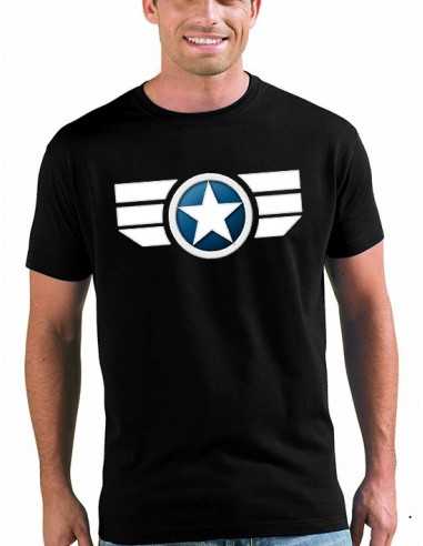 Camiseta Capitan America 2014 Soldado de invierno negra manga corta - Mx Games