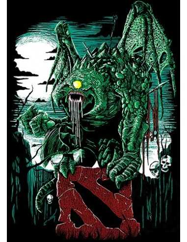 Camiseta Dota 2 Monstruo Fan-art manga corta Unisex