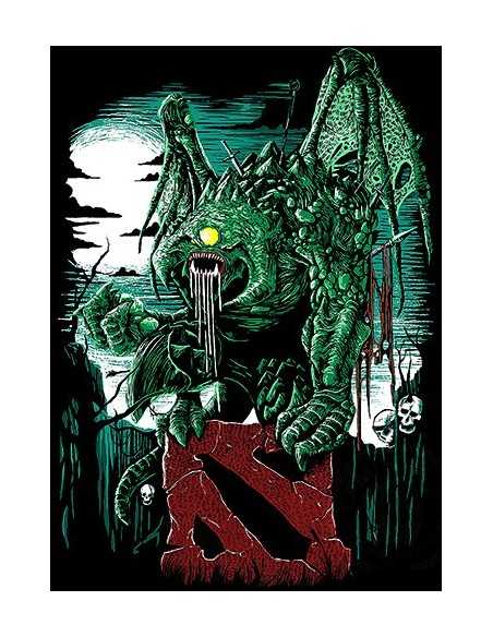 Camiseta Dota 2 Monstruo Fan-art manga corta Unisex