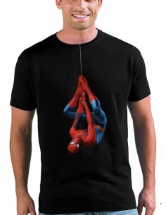 Camiseta Spiderman colgado color negro unisex