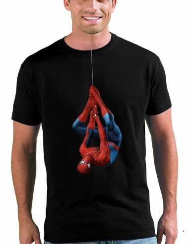 Camiseta Spiderman colgado color negro unisex