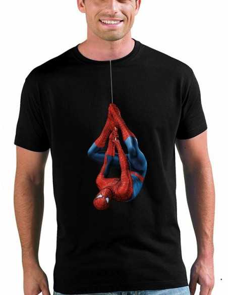 Camiseta Spiderman colgado color negro unisex