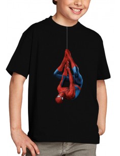 Camiseta Spiderman colgado color negro unisex 2