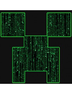 Camiseta Minecraft de mujer Creeper-Matrix color negro manga corta 2