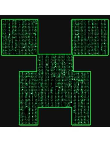 Camiseta Minecraft de mujer Creeper-Matrix color negro manga corta