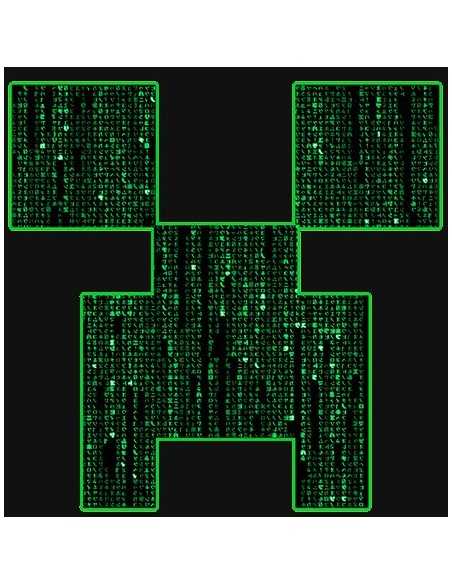 Camiseta Minecraft de mujer Creeper-Matrix color negro manga corta