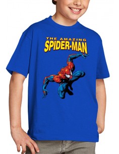 Camiseta Amazing Spiderman niño modelo "classic" color azul unisex
