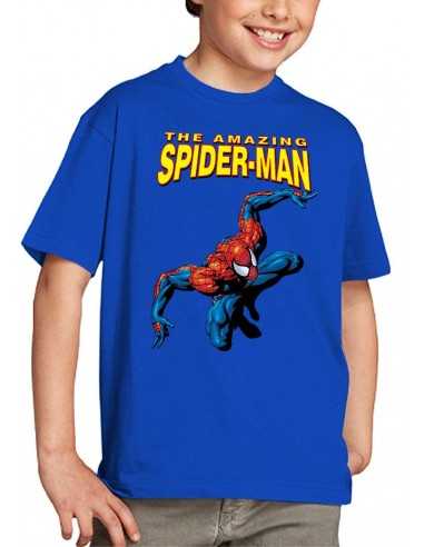 Camiseta Amazing Spiderman niño modelo "classic" color azul unisex