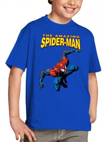 Camiseta Amazing Spiderman niño modelo "classic" color azul unisex
